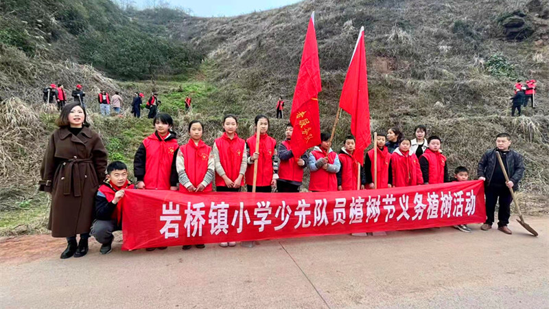 岩桥镇：小手拉大手 植树护绿齐动手