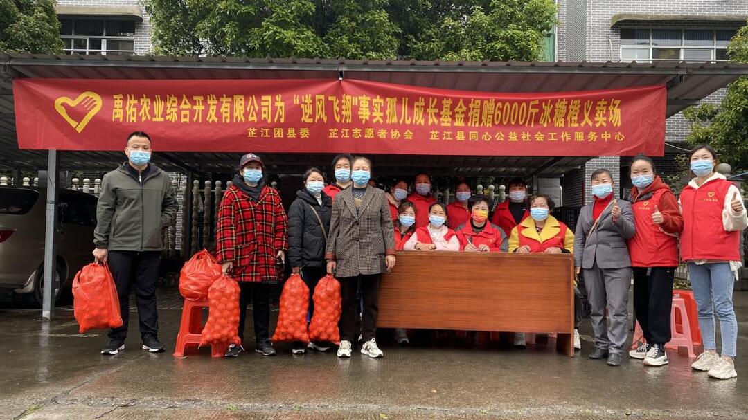 芷江：爱心企业捐赠6000斤冰糖橙开展义卖活动  用行动关爱事实孤儿