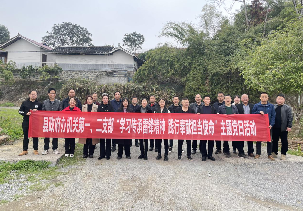 学习传承雷锋精神  践行奉献担当使命——县政府办机关第一、二党支部开展主题党日活动