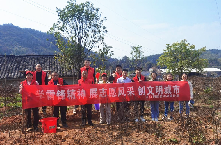 学雷锋 树新风丨芷江统计局在驻点村开展植树活动
