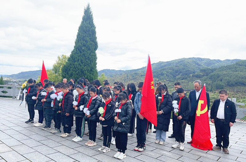 岩桥镇小学党支部开展祭英烈主题德育活动