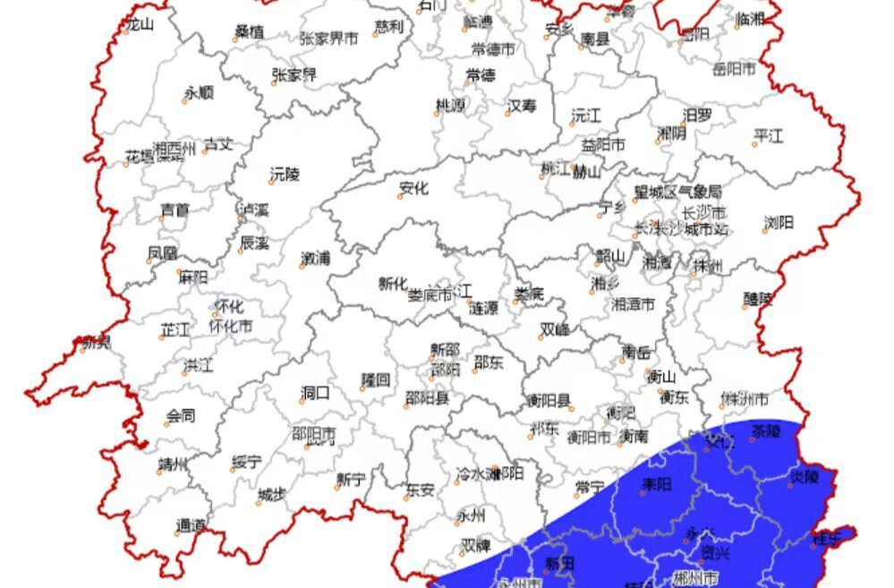 暴雨蓝色预警！湘南地区注意防范