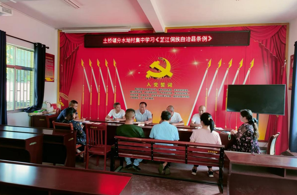 土桥镇分水坳村集中学习《芷江侗族自治县条例(修正案)》