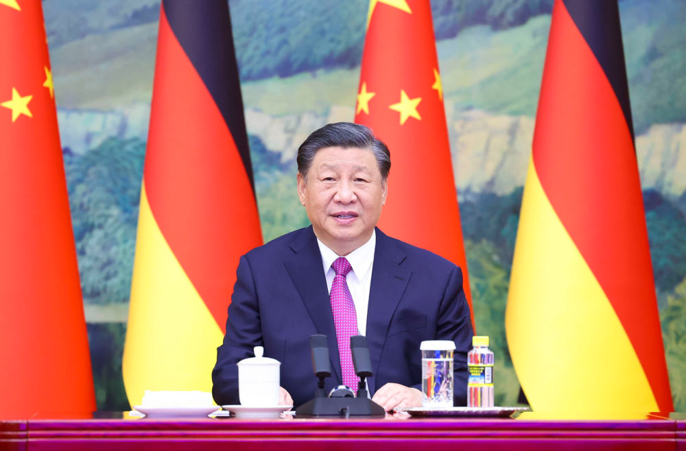 习近平同德国总理朔尔茨举行视频会晤