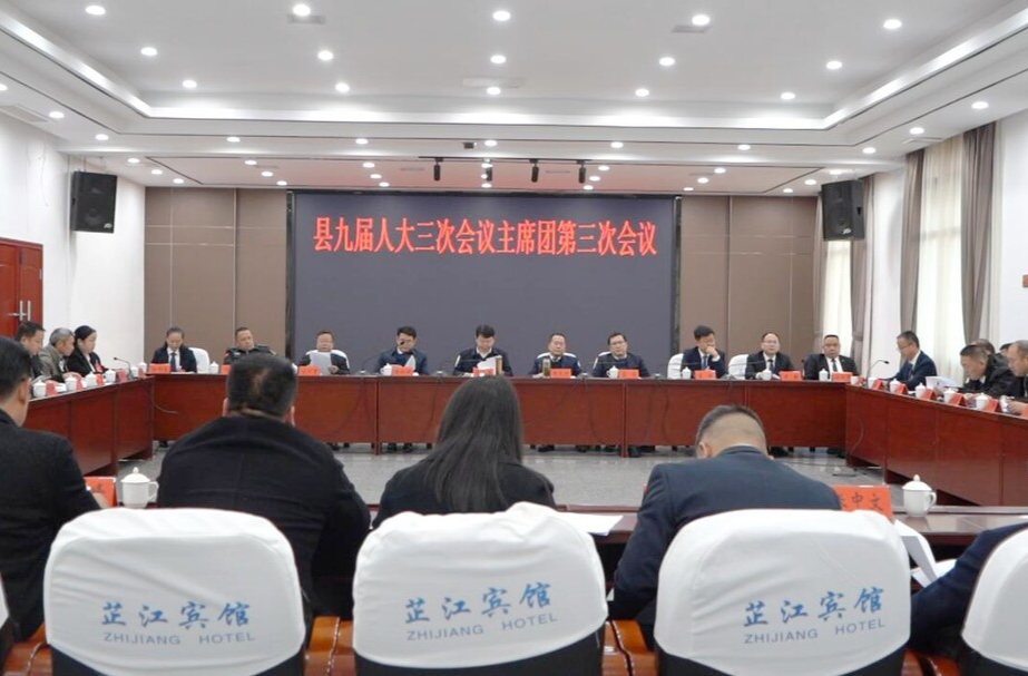 芷江侗族自治县第九届人民代表大会第三次会议主席团第三次会议召开