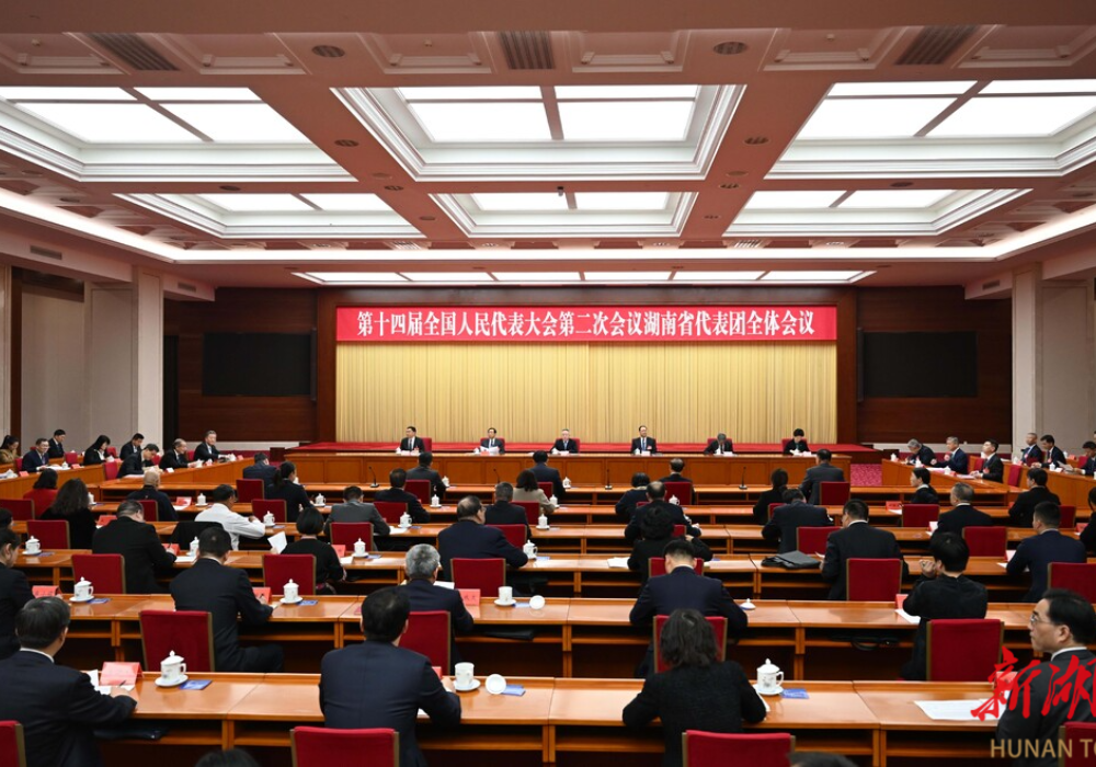 湖南代表团举行第一次全体会议