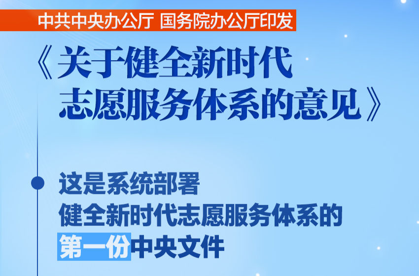 中办、国办印发《关于健全新时代志愿服务体系的意见》