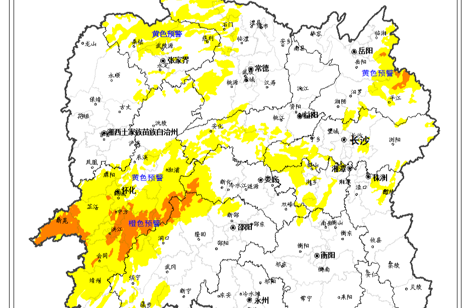 地灾预警！橙色、黄色预警