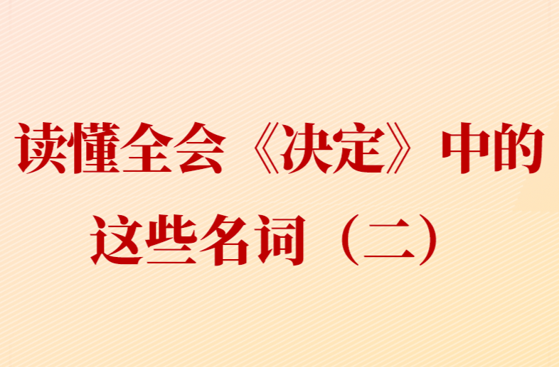 新闻多一点 | 读懂全会《决定》中的这些名词（二）