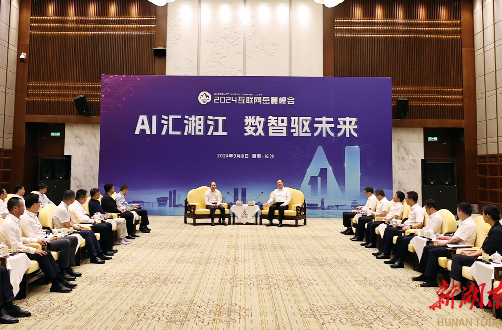 毛伟明与出席2024互联网岳麓峰会嘉宾代表座谈