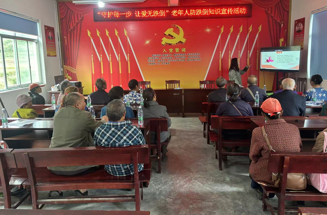 梨溪口乡民政社工站开展老年人防跌倒知识宣传活动