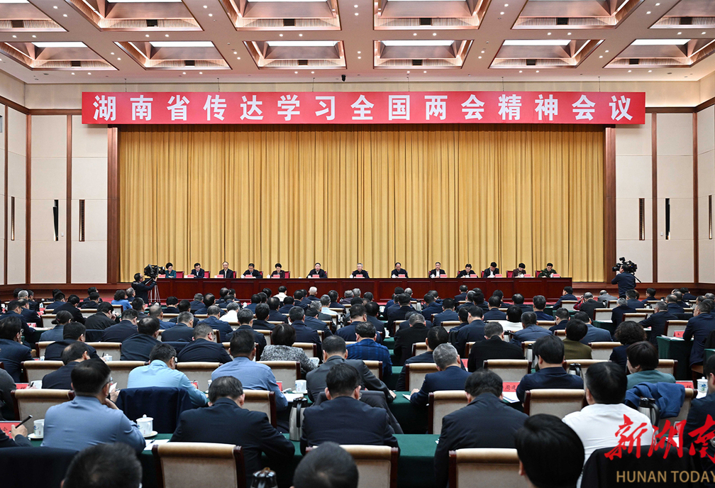 湖南省传达学习全国两会精神会议召开 沈晓明讲话 毛伟明主持