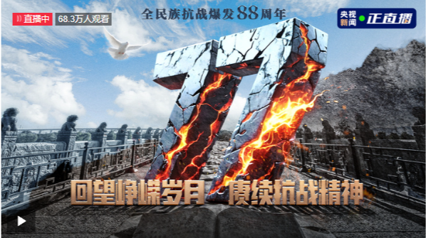 【直播】全民族抗战爆发88周年丨回望峥嵘岁月 赓续抗战精神