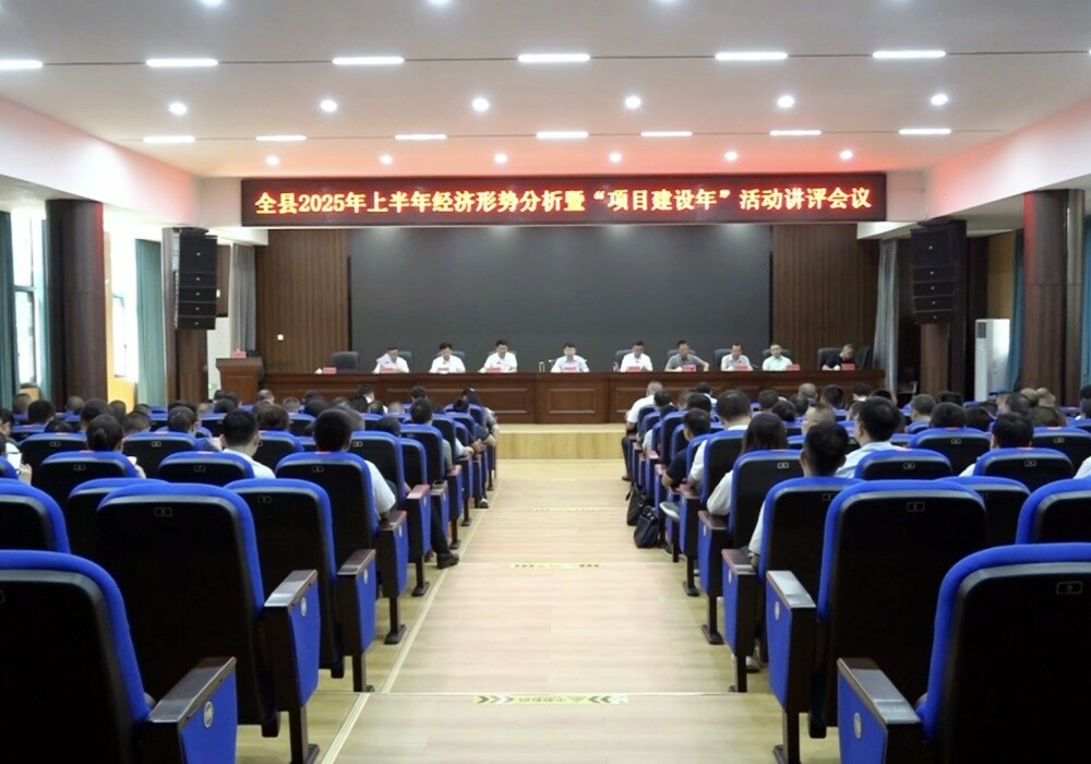 全县2025年上半年经济形势分析暨“项目建设年”活动讲评会召开