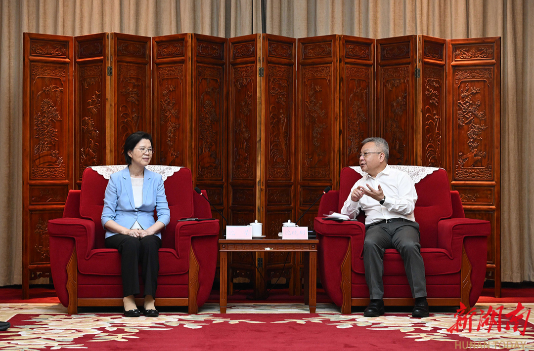 沈晓明与沈莹一行会谈