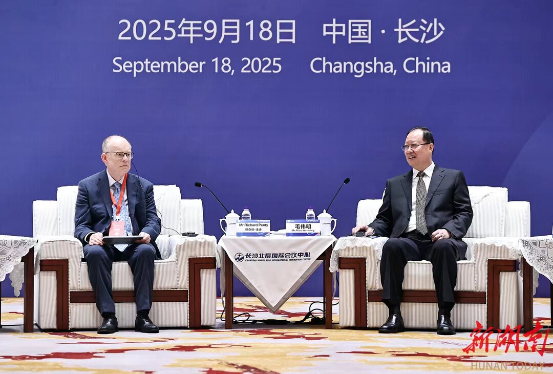 毛伟明与首届“湘智兴湘”大会国内外嘉宾代表座谈