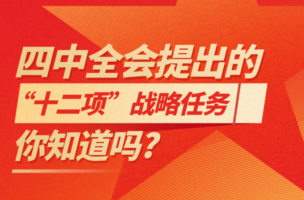 四中全会提出的“十二项”战略任务，你知道吗?