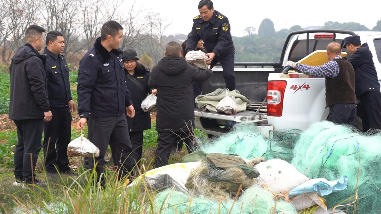 芷江开展打击非法捕捞集中销毁行动