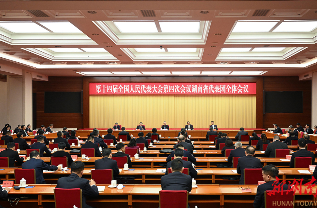 湖南代表团举行第一次全体会议