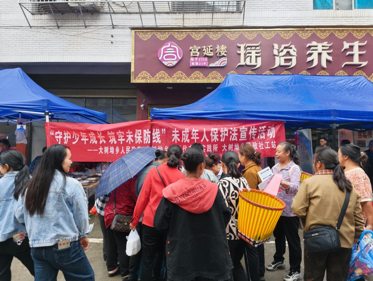 大树坳乡开展政务公开主题日暨《未成年人保护法》集市宣传活动