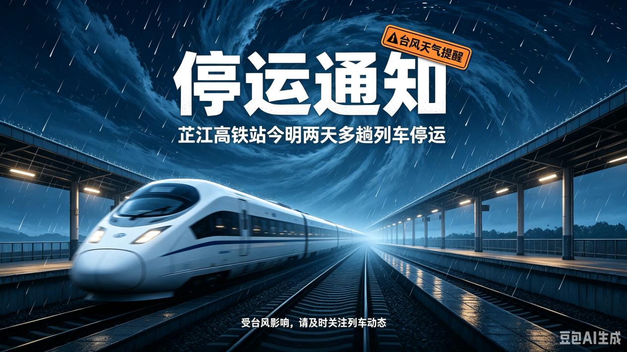 受台风影响，芷江高铁站今明两天多趟列车停运，退票须知请查收！