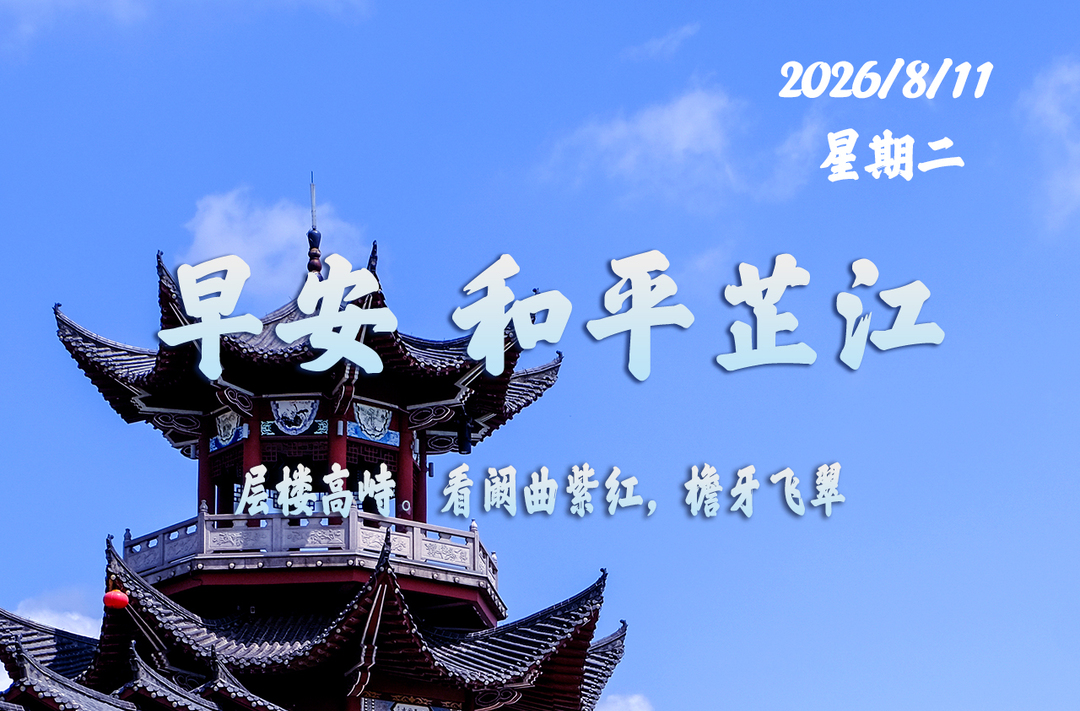 早安，芷江丨8月11日，星期二