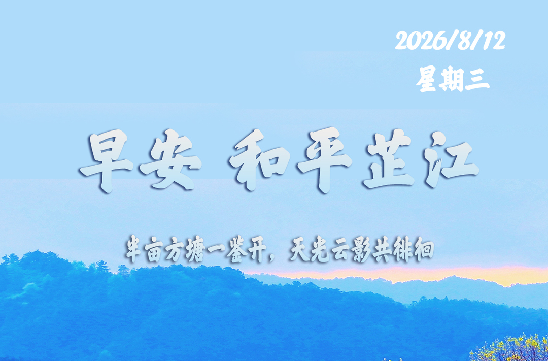 早安，芷江丨8月12日，星期三