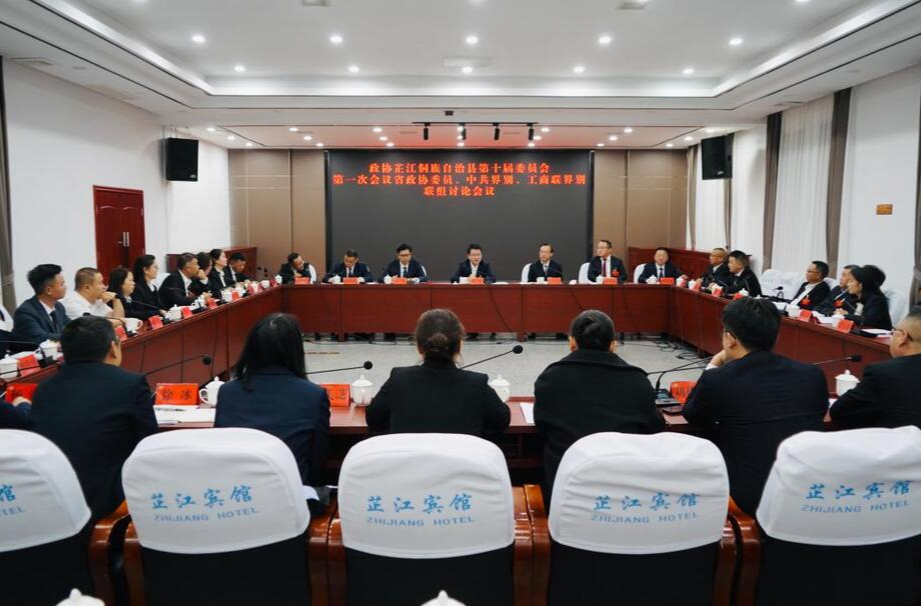 政协委员开展联组讨论  林涛、杨学锋等县领导分别参加